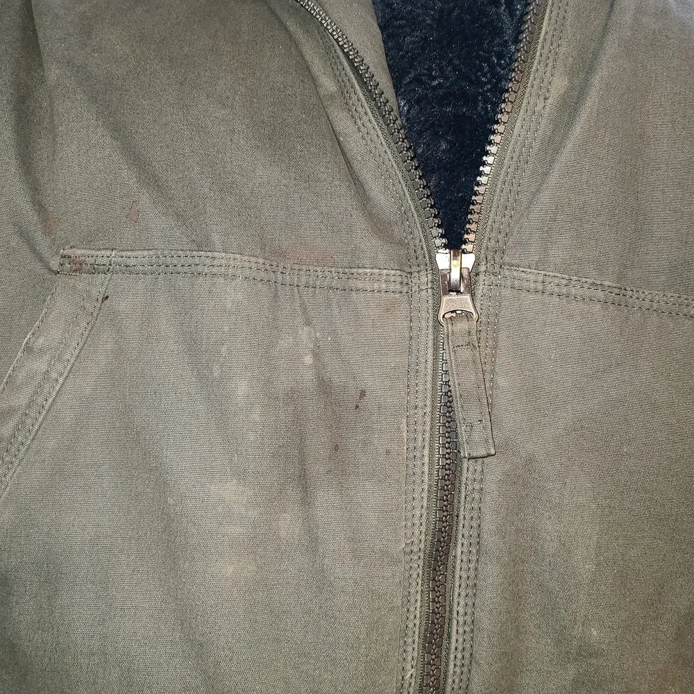 Hawke & CO COAT JACKET Dk Green‎ Featherless Fill Men Size LARGE Fuzzy lining